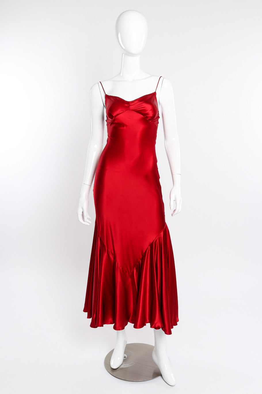 Satin slip dress by Bonnie Strauss on mannequin @recessla