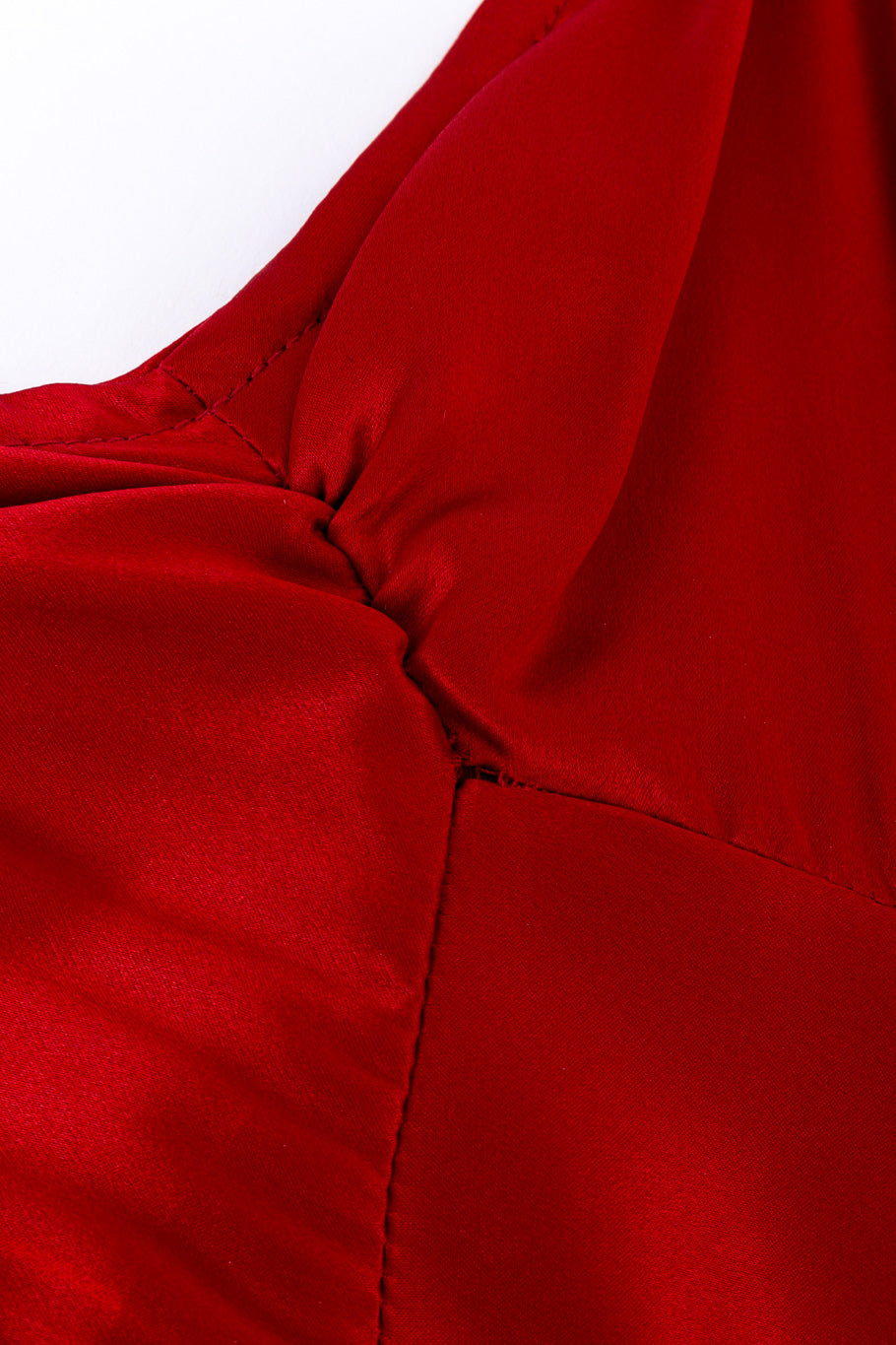Satin slip dress by Bonnie Strauss bust ruche loose stitches @recessla