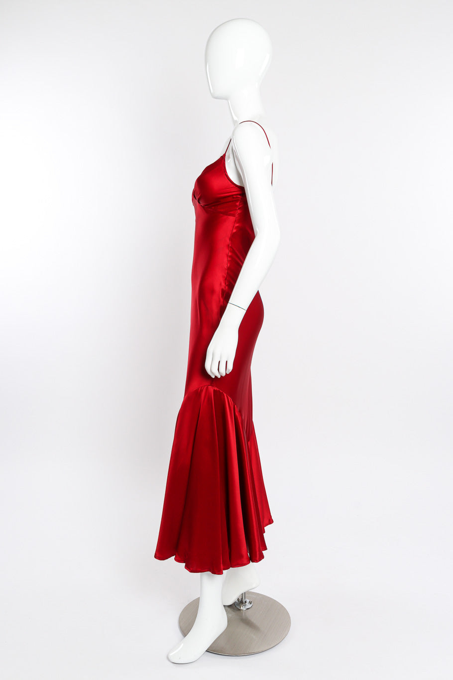 Satin slip dress by Bonnie Strauss on mannequin side @recessla