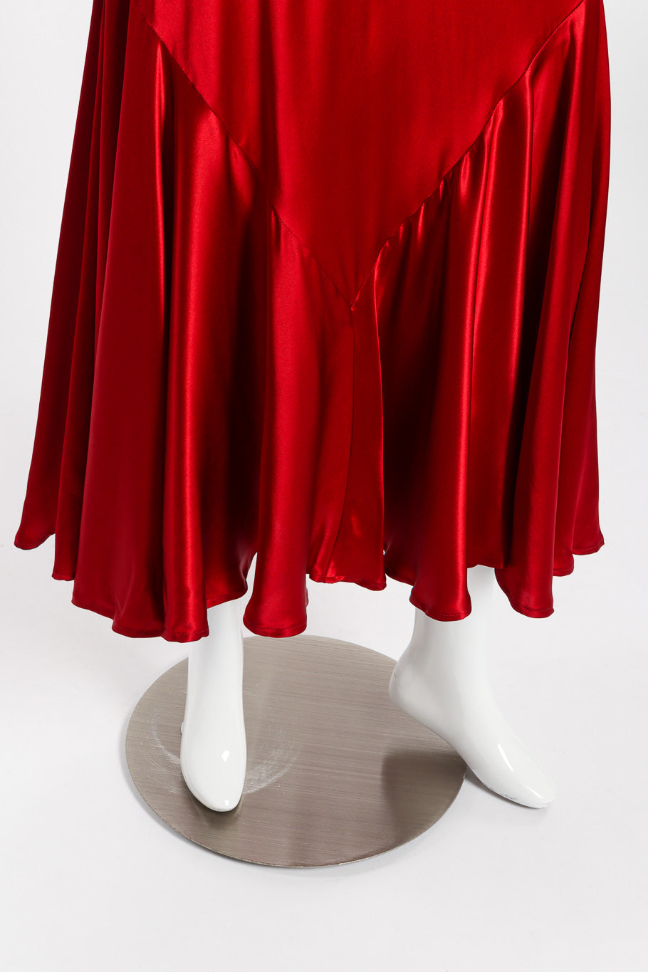 Satin slip dress by Bonnie Strauss on mannequin hem @recessla