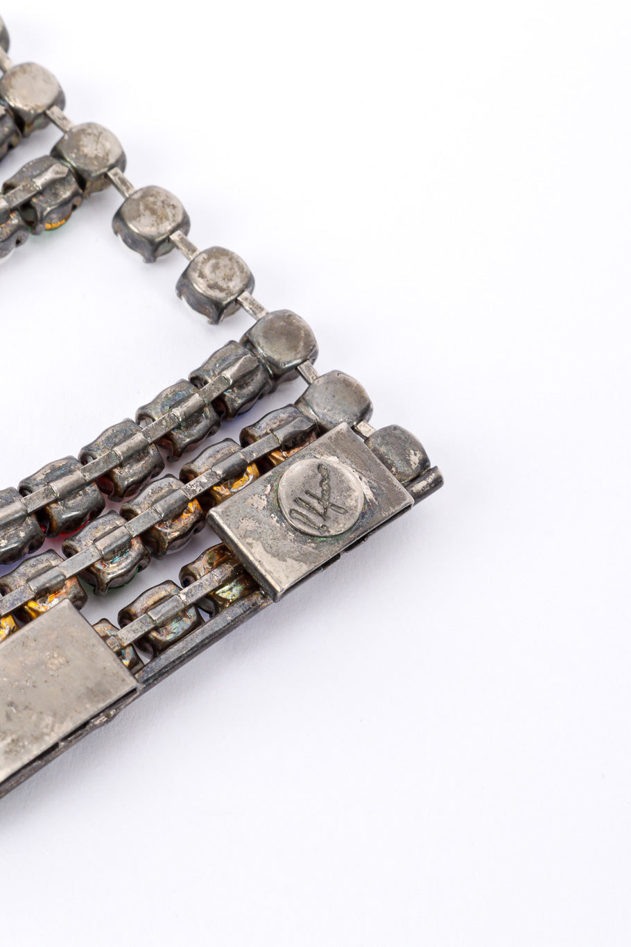 Vintage De Liguoro Crystal Frame Bracelet signature cartouche @recessla