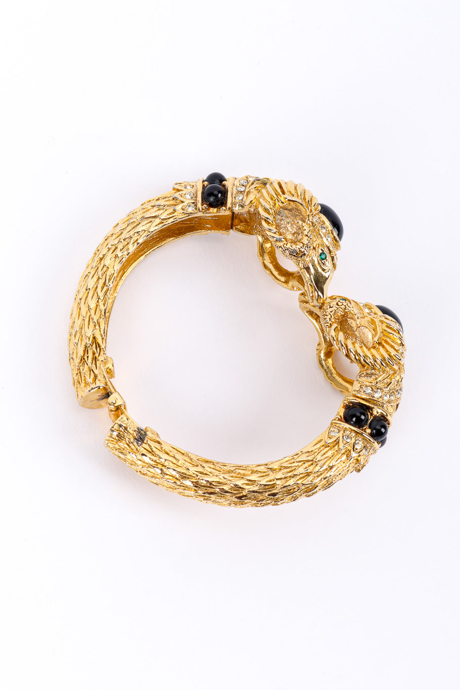 Vintage Craft Jeweled Ram Bracelet front view @recessla