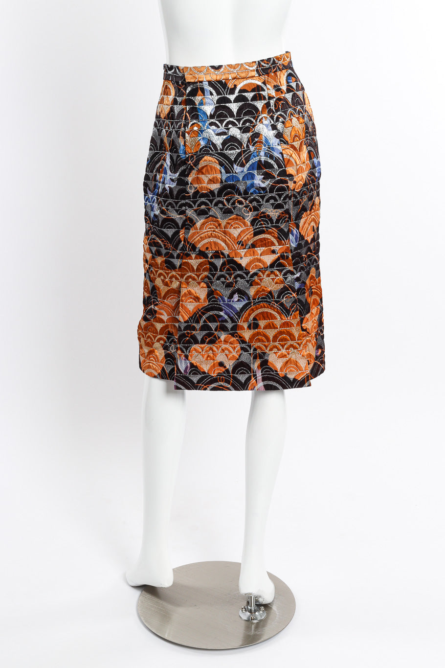 Vintage Mink Cuff Jacket and Skirt Set skirt back on mannequin @recessla