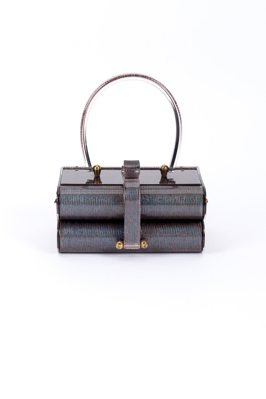 Vintage Wilardy Two-Tier Lucite Box Bag front @recessla