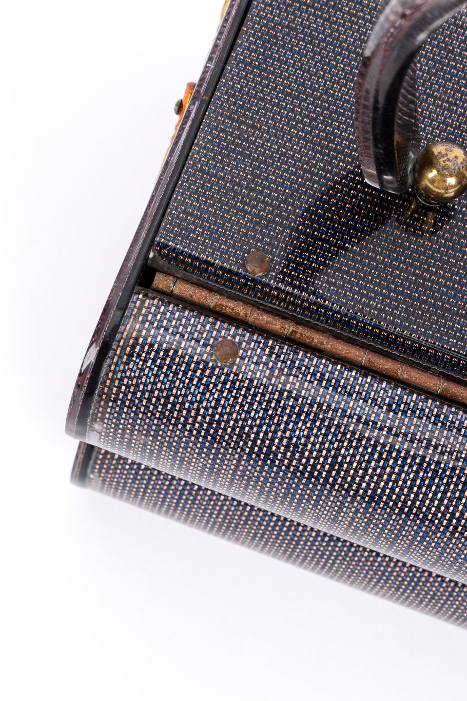 Vintage Wilardy Two-Tier Lucite Box Bag tarnished metal @recessla