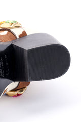 Casadei 2018 F/W Bejeweled Pony Hair Boots bottom view of left boot heel closeup @Recessla