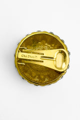 Vintage Christian Dior Rhinestone & Pearl Dome Button Earrings signature @recess la