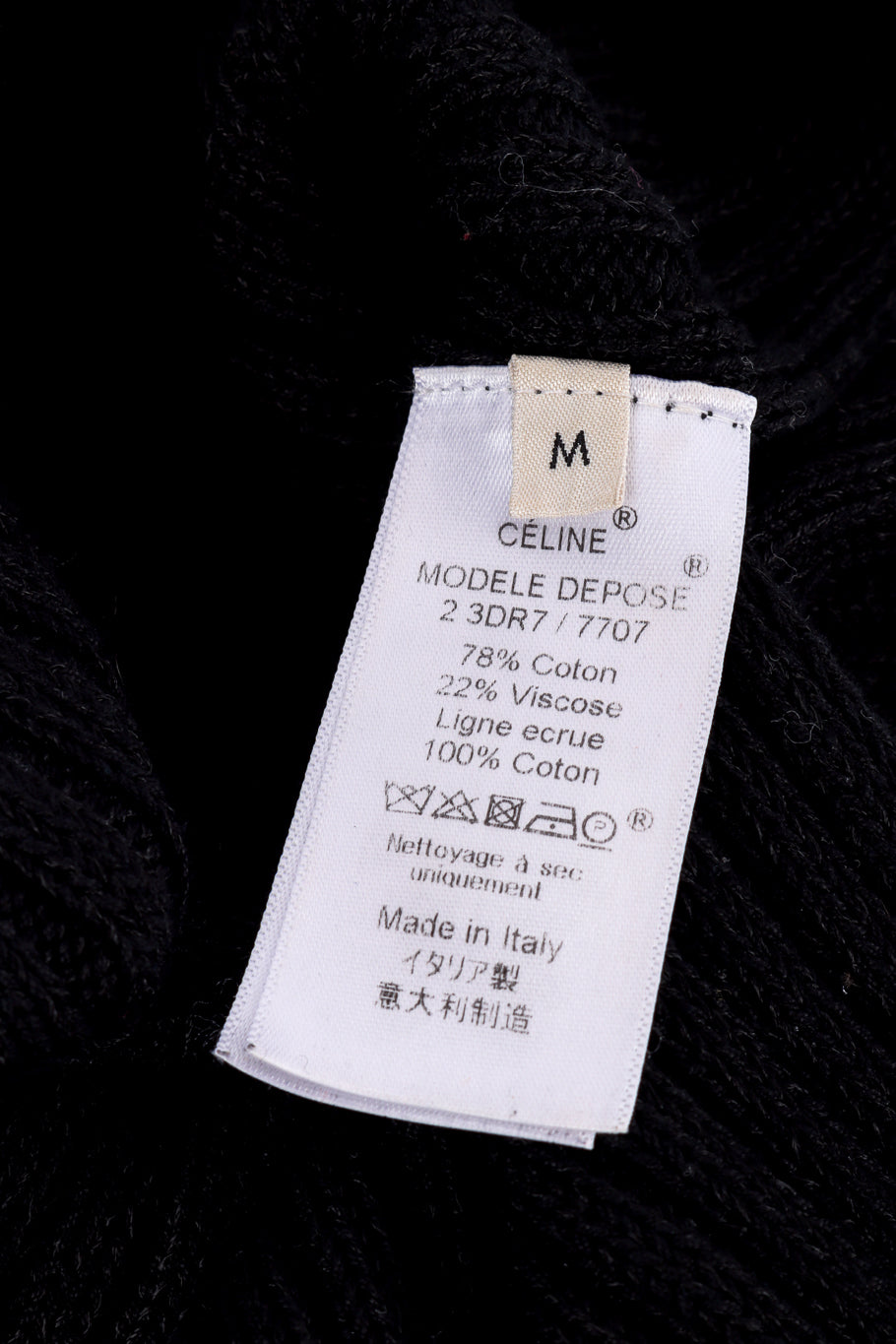 Celine Ribbed Knit Sweater Dress content label closeup @recessla