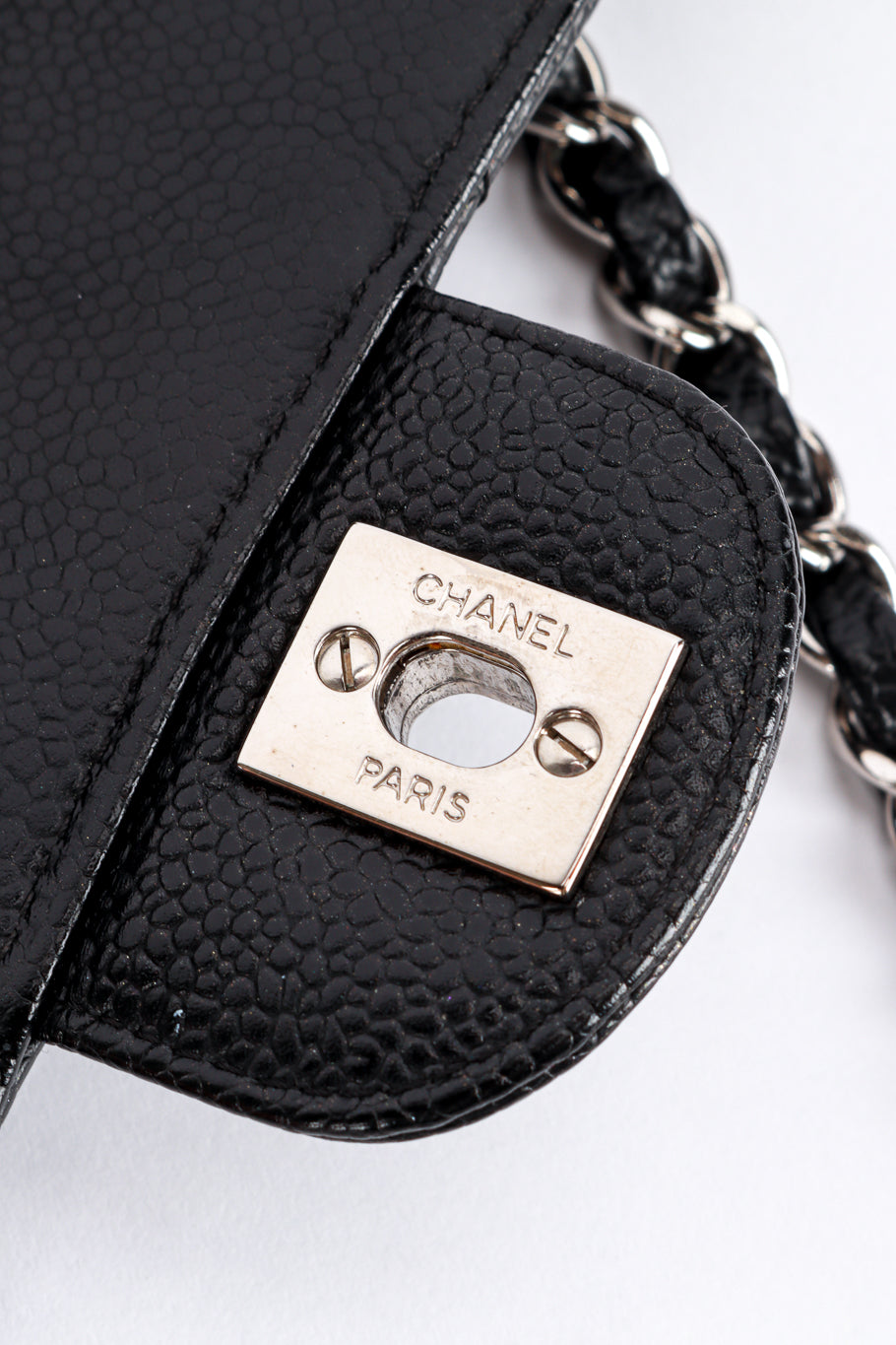 Chanel Classique Diamond Quilted Bag clasp detail @RECESS LA