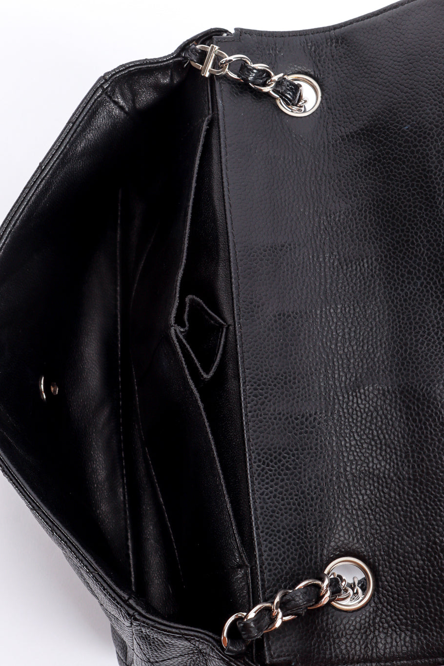 Chanel Classique Diamond Quilted Bag inside detail @RECESS LA