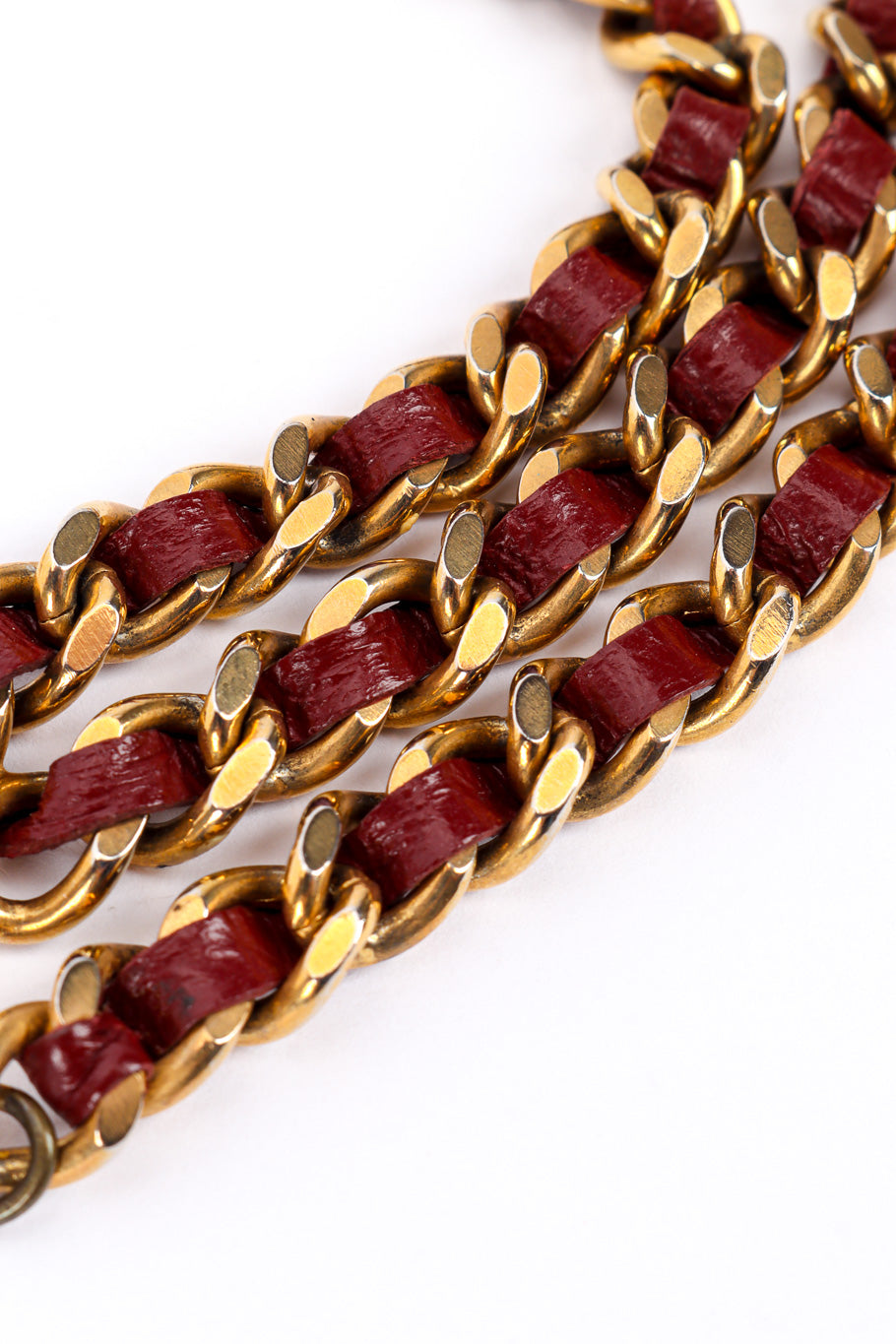 Vintage Chanel Clover Charm Belt chain closeup @recessla
