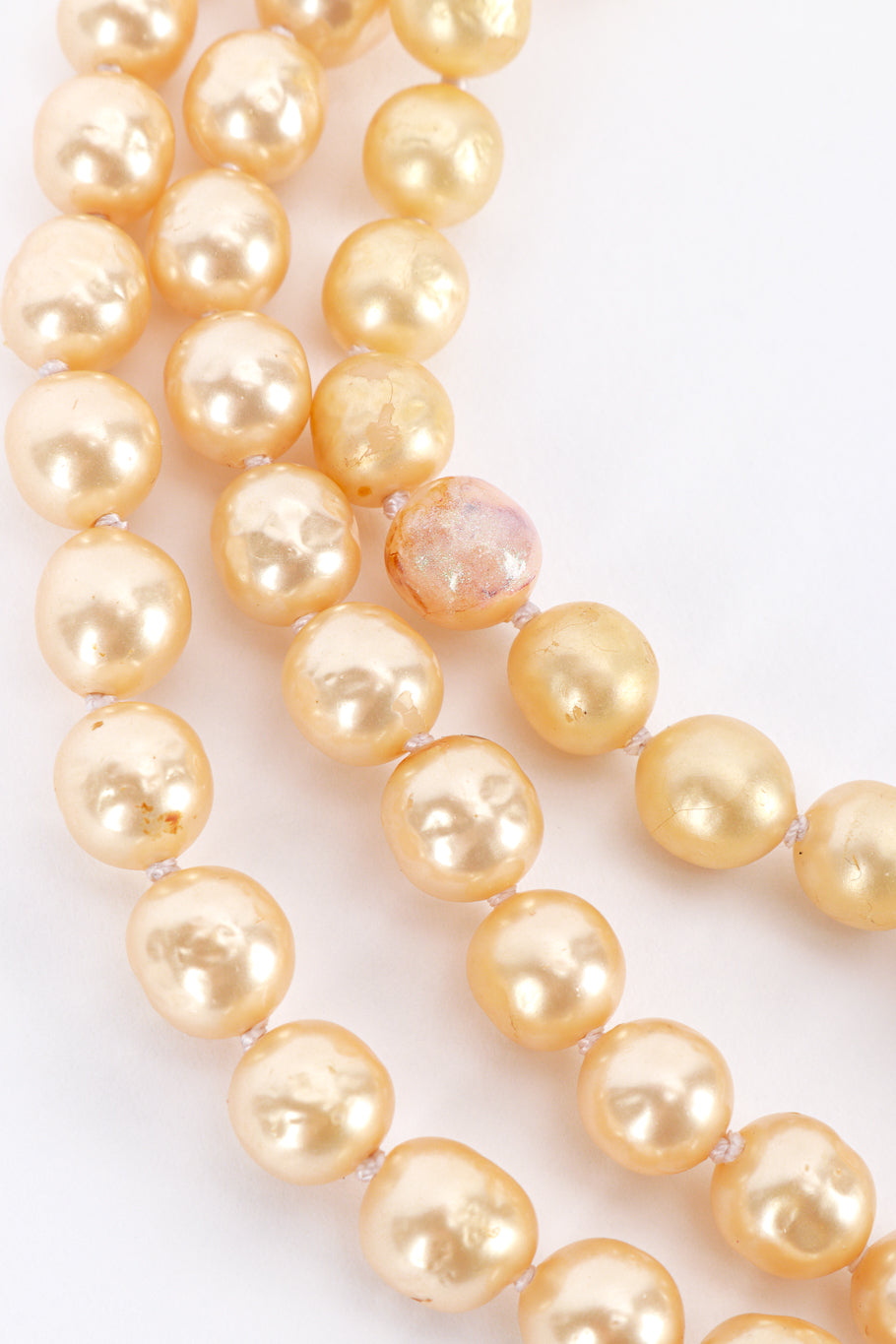 Vintage Chanel Pearl Tassel Wrap Necklace pearl closeup @recess la