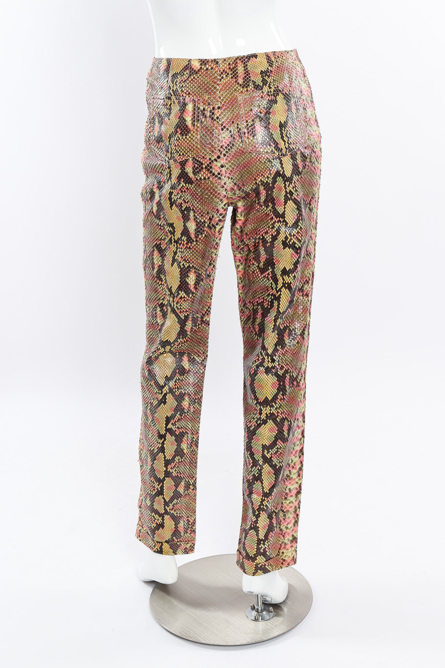 Python zip front pants by Chanel on mannequin back @recessla
