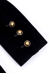 Chanel Velvet CC Button Blazer sleeve button closure closeup @recessla