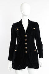 Chanel Velvet CC Button Blazer front view on mannequin @recessla