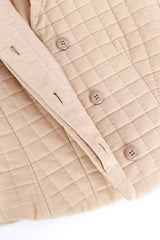 Vintage Chanel 2000T Identification Quilted Shortsleeve Jacket button closure closeup @recess la