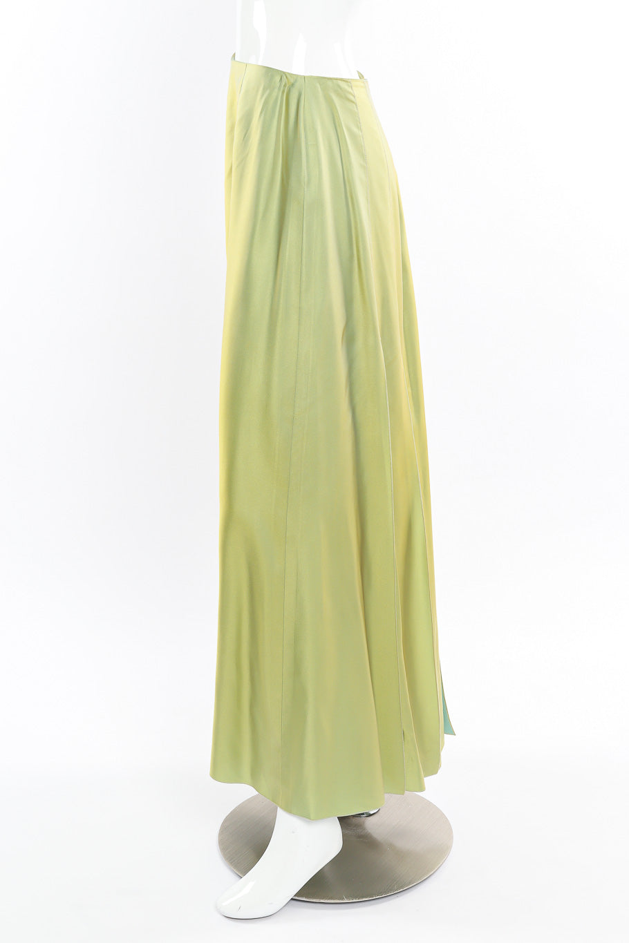 Iridescent maxi skirt by Chanel on mannequin side @recessla