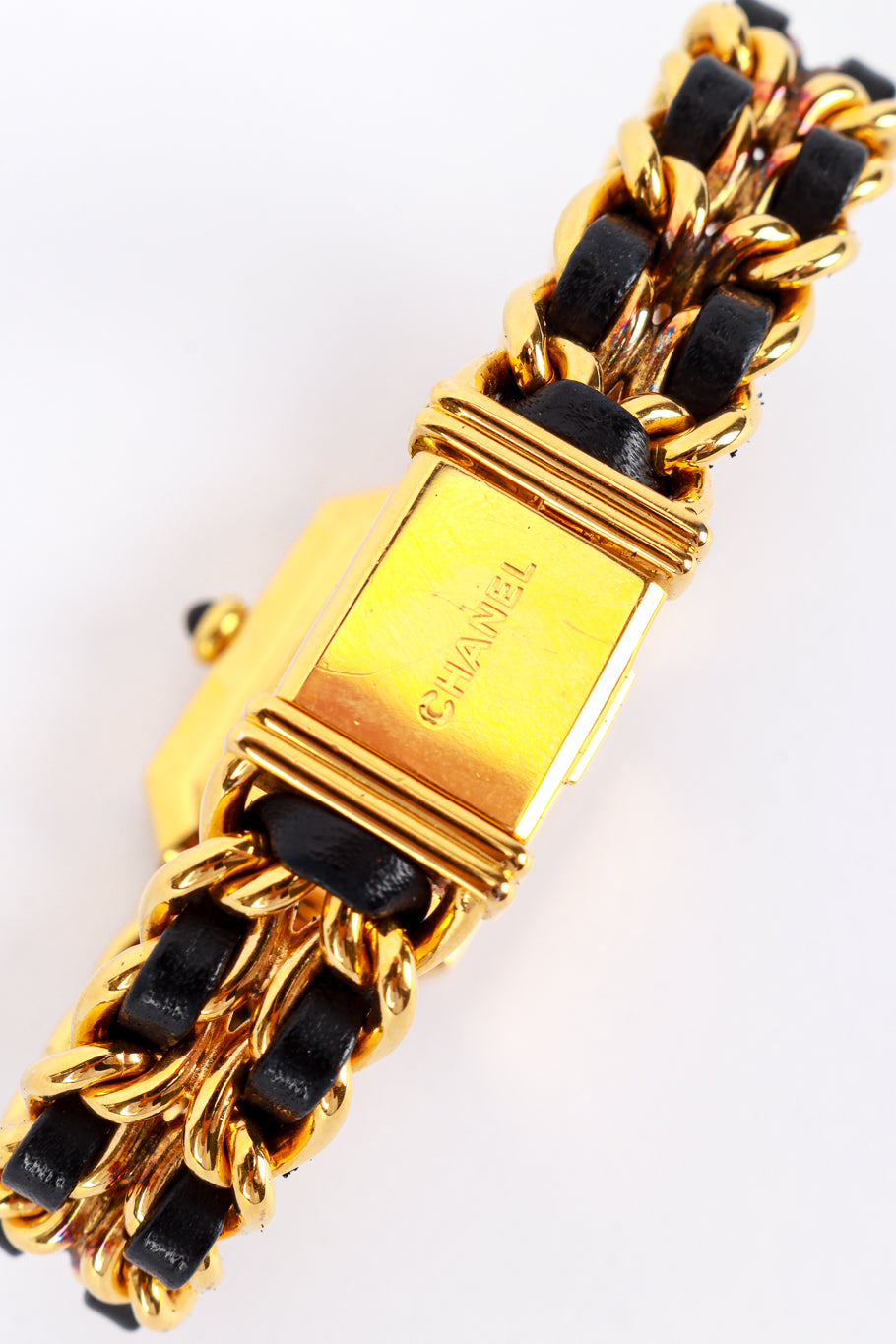 Premier Chain Bracelet Watch by Chanel logo detail @RECESS LA