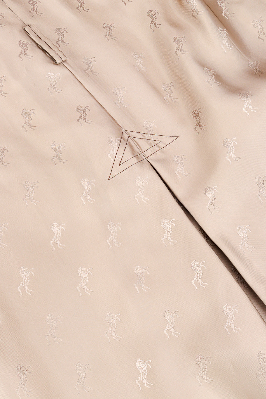 Chloé Equin Print Plaid Trench Coat back stitch detail closeup @recessla