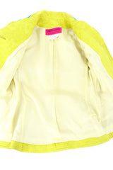 Vintage Christian Lacroix Appliqué Peplum Jacket & Skirt Set blazer view of lining @Recessla