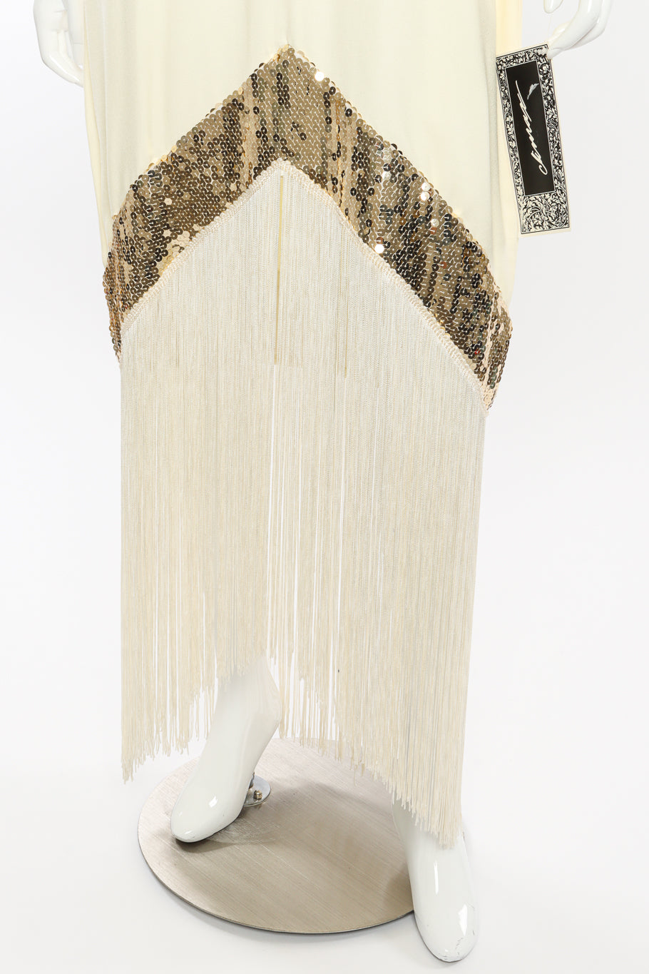 Sequin Fringe Drop Waist Dress by Climax on mannequin fringe close @recessla