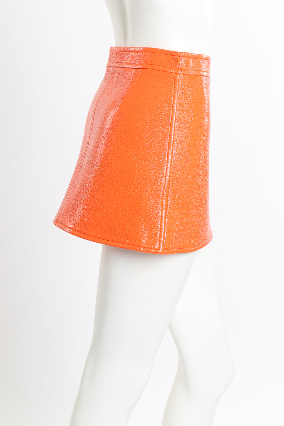 Courréges Vinyl Mini Skirt side on mannequin closeup @recessla
