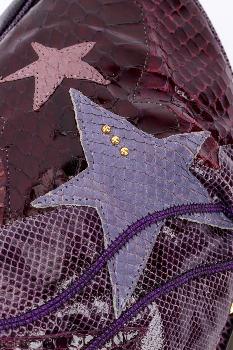 Snake & Lizard Star Collage Bag by Carlo Fiori star patchwork close @recessla