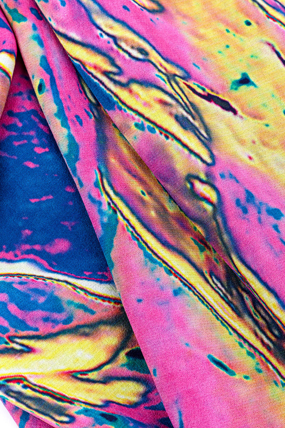 Vintage Carter Smith Abstract Splatter Print Caftan alternate fabric closeup @Recessla