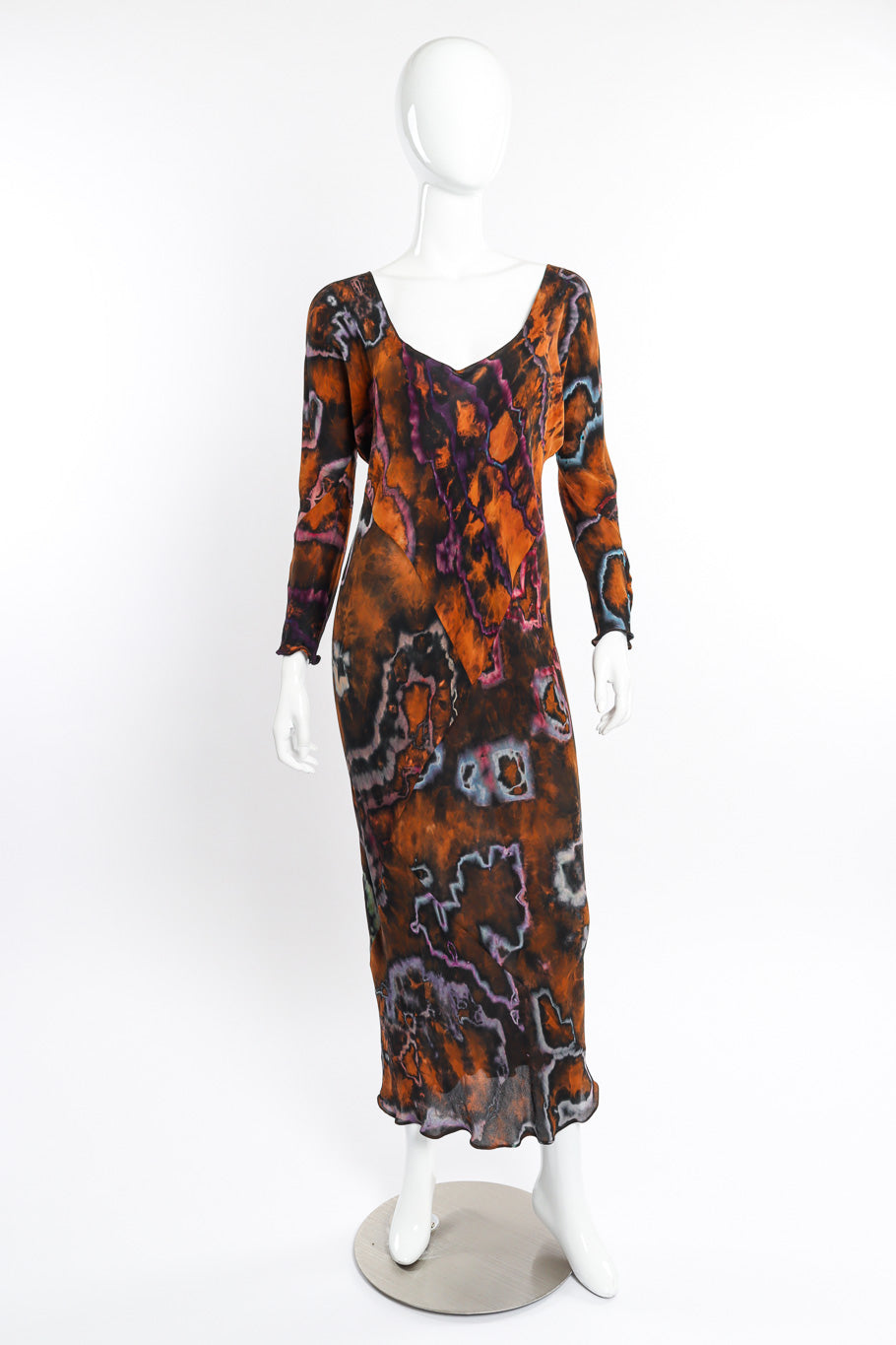 Silk Tie-Dye Bias Dress by Carter Smith on mannequin @recessla