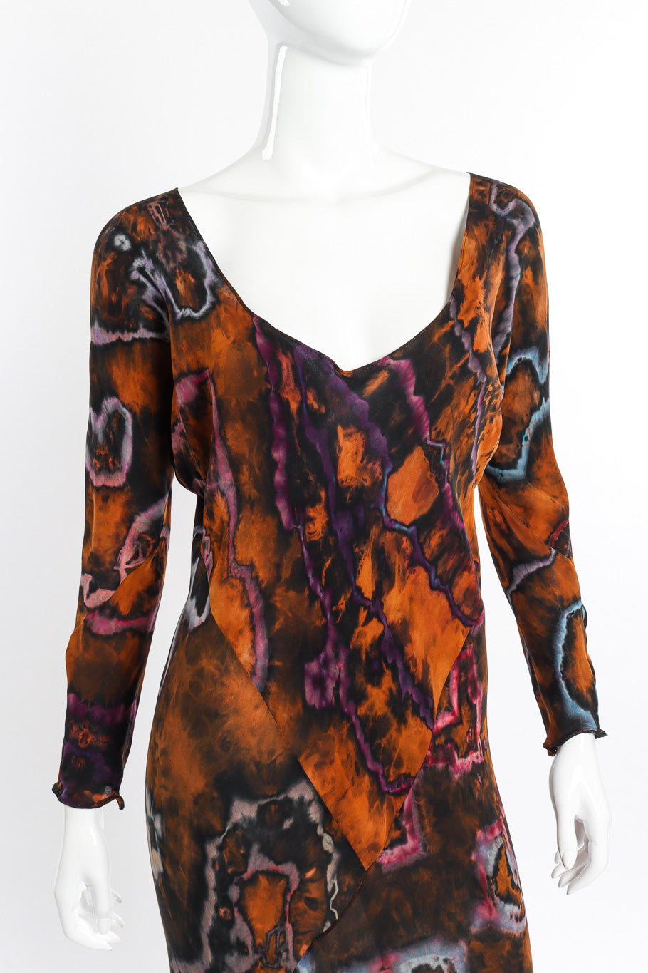Silk Tie-Dye Bias Dress by Carter Smith on mannequin chest @recessla
