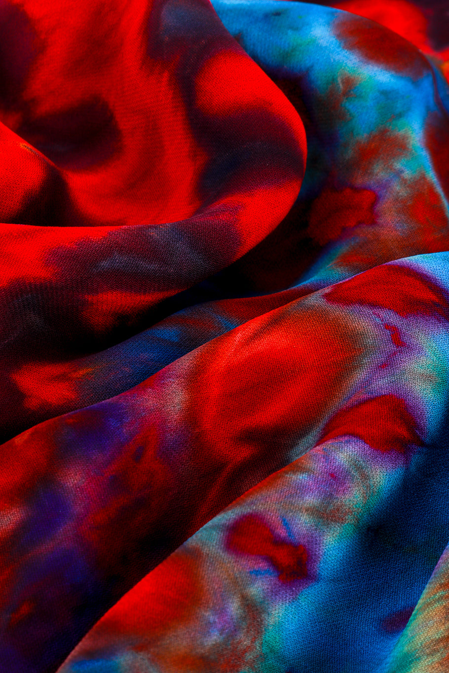 Vintage Carter Rainbow Shibori Dolman Tunic fabric closeup @recess la