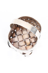 Vintage Cartier Sterling Woven Basket I top view of interior @recess la