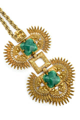 Vintage Castlecliff Totem Stone Pendant Necklace detail @recess la