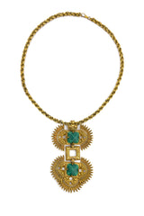 Vintage Castlecliff Totem Stone Pendant Necklace front @recess la