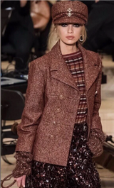 2018 F/W Tweed Hex Button Jacket by Chanel on runway