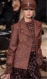 2018 F/W Tweed Hex Button Jacket by Chanel on runway