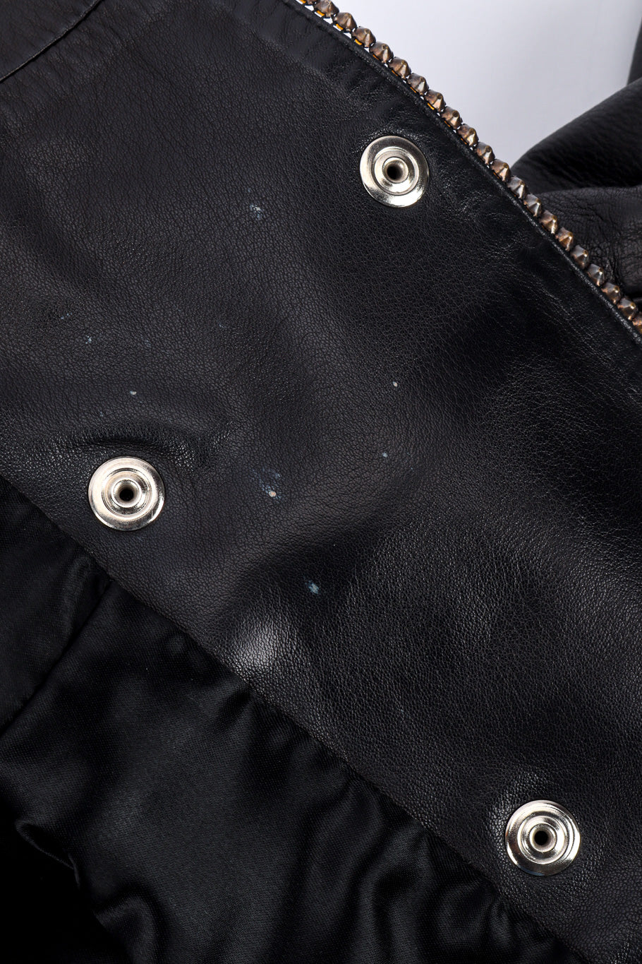 Vintage Charles Jourdan Leather Rhinestone Jacket spotting on leather @recessla
