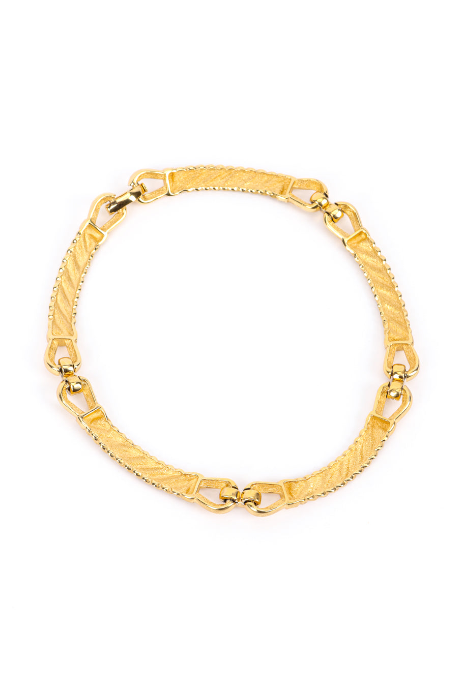 Vintage Christian Dior Crystal Bar Link Collar Necklace back @recess la
