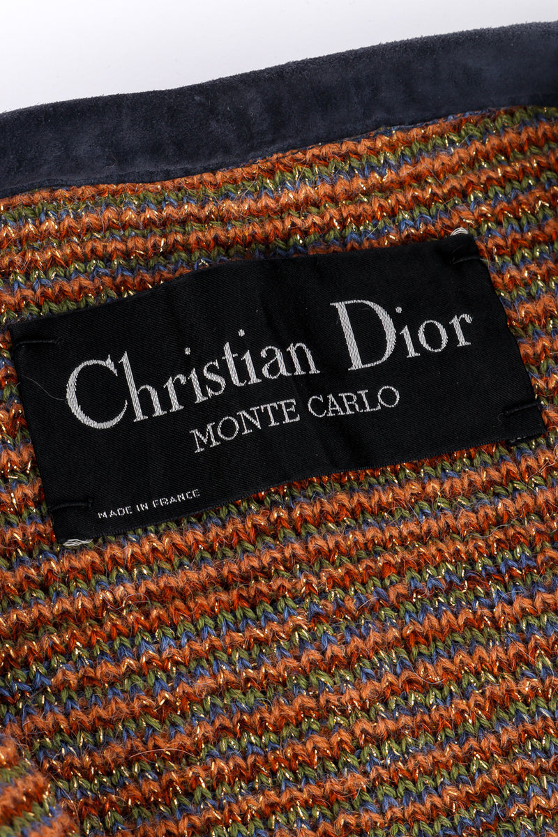 Vintage Christian Dior Checkered Lamé Knit Duster signature label closeup @recessla