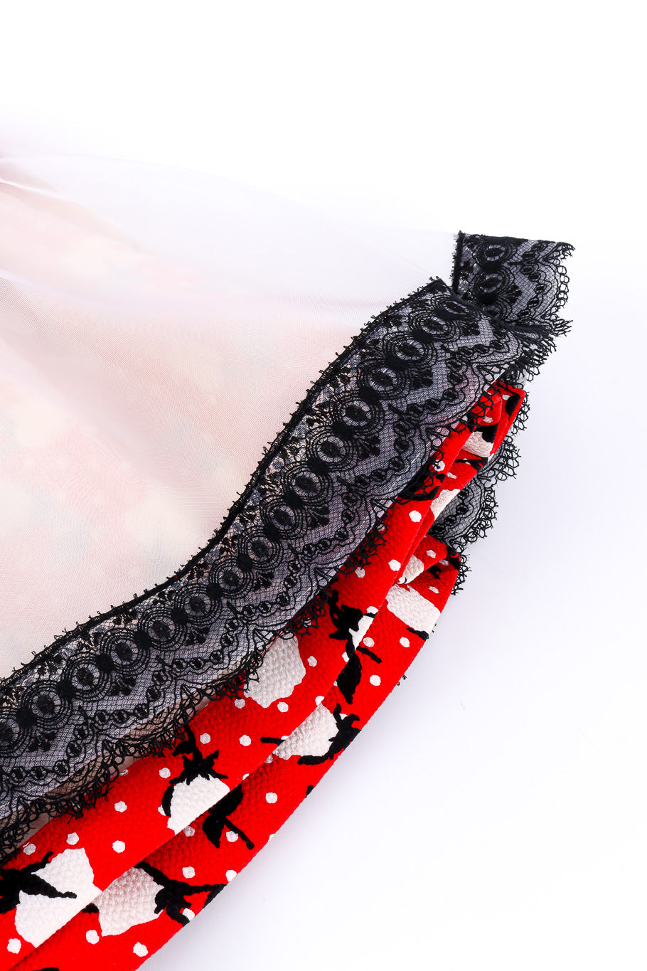 Floral dot full skirt by Christian La Croix flat lay inside out hem @recessla