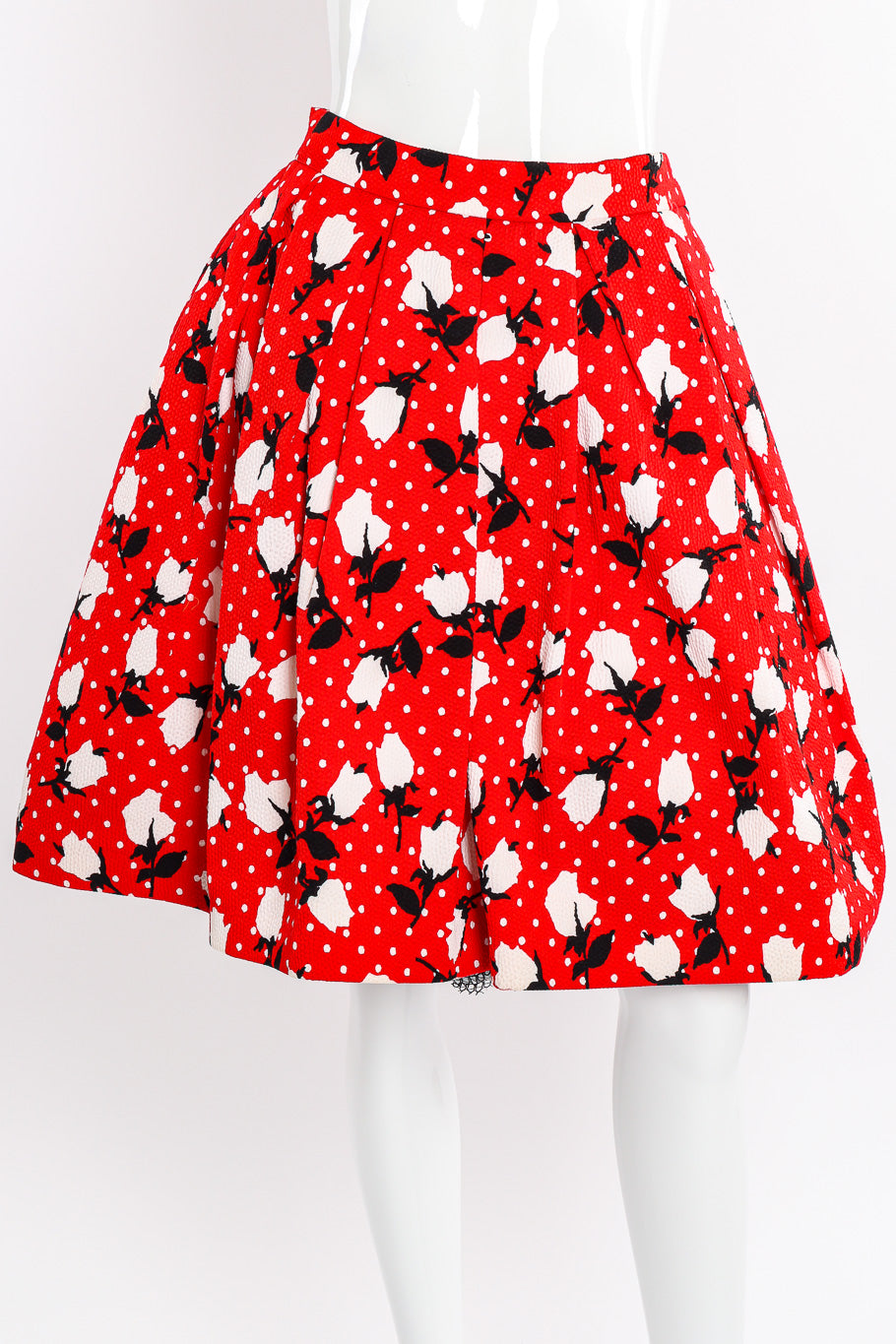 Floral dot full skirt by Christian La Croix on mannequin front @recessla