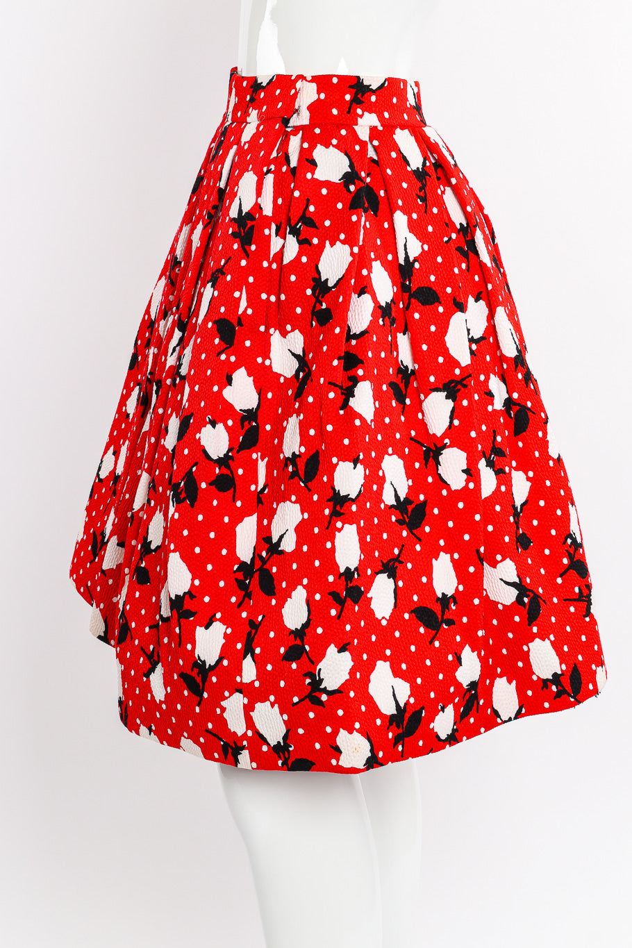 Floral dot full skirt by Christian La Croix on mannequin side @recessla