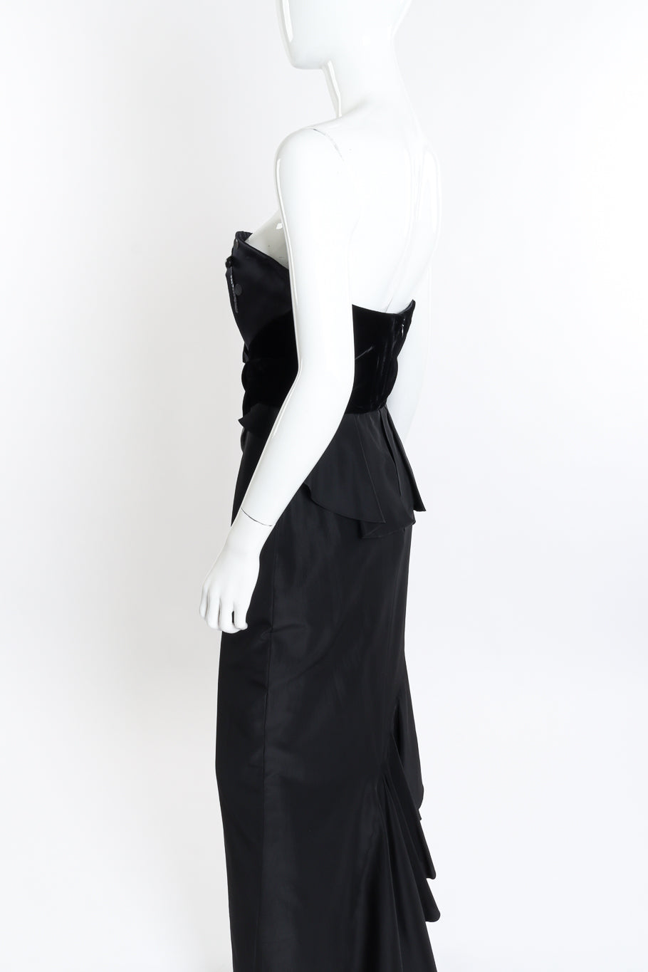 Vintage Christian Lacroix Beaded Strapless Gown side on mannequin closeup @recessla