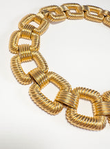 Vintage Ciner Twist Square Link Collar Necklace detail @recess la