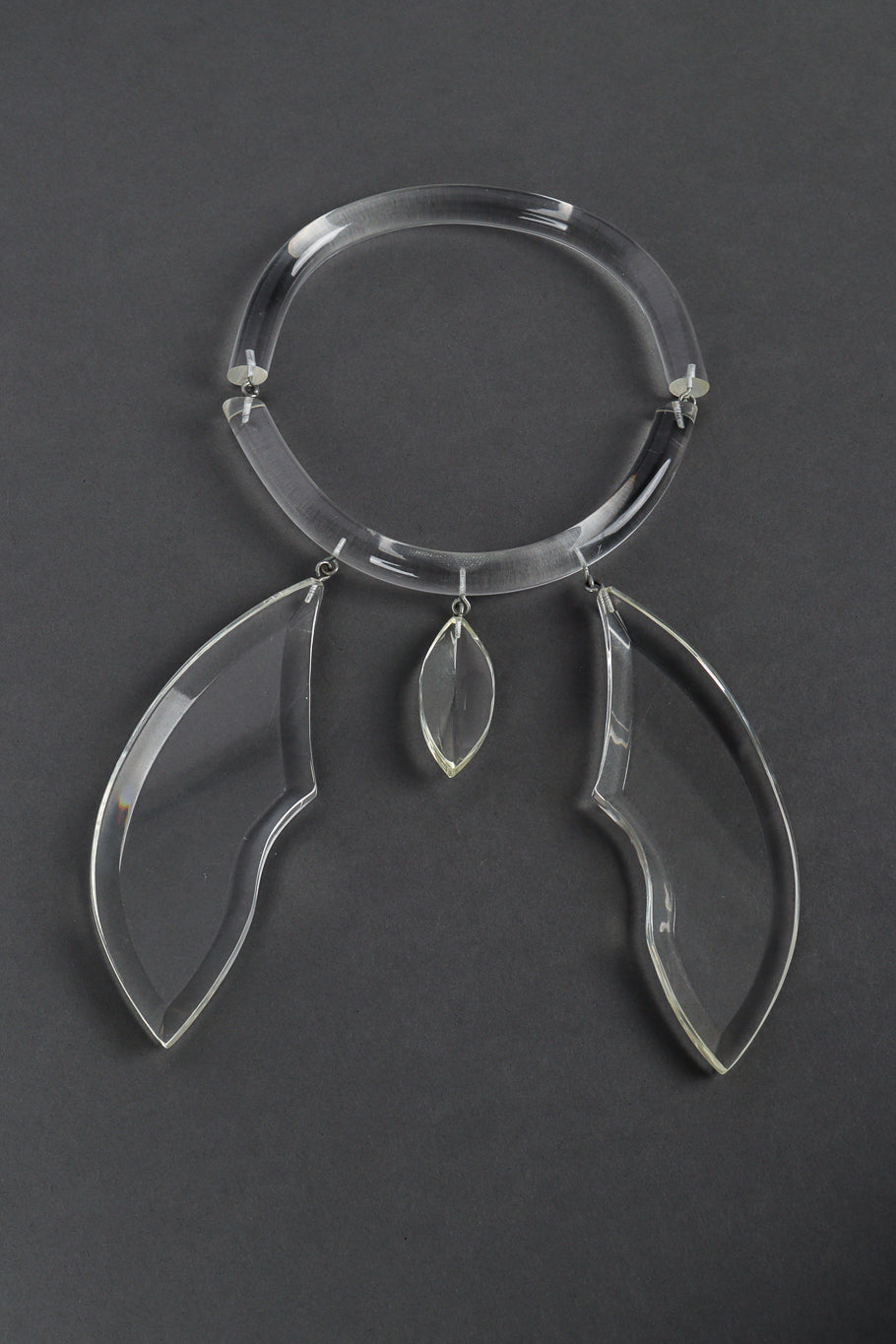 Lucite Wing Necklace by Judith Hendler on greay paper @recess LA