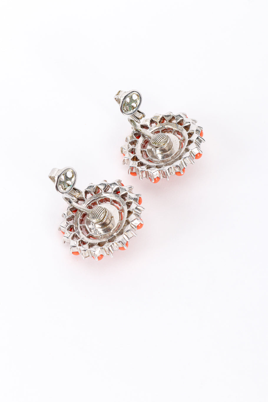 Vintage Trifari Coral Lucite Necklace & Earring Set earring clips unfastened @recess la
