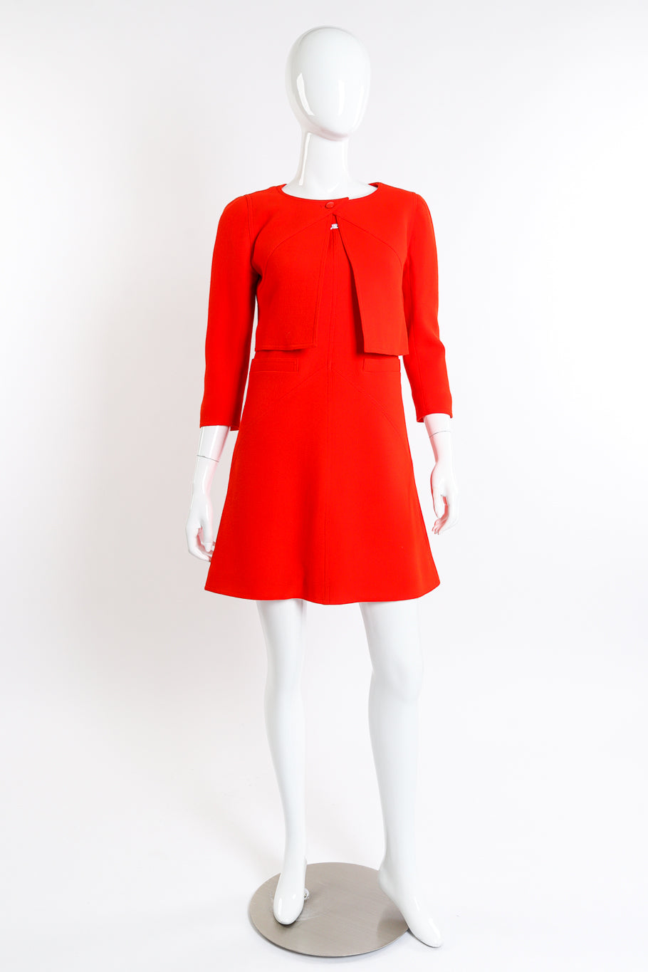 Courréges Mod Wool Jacket and Dress Set front on mannequin @recessla