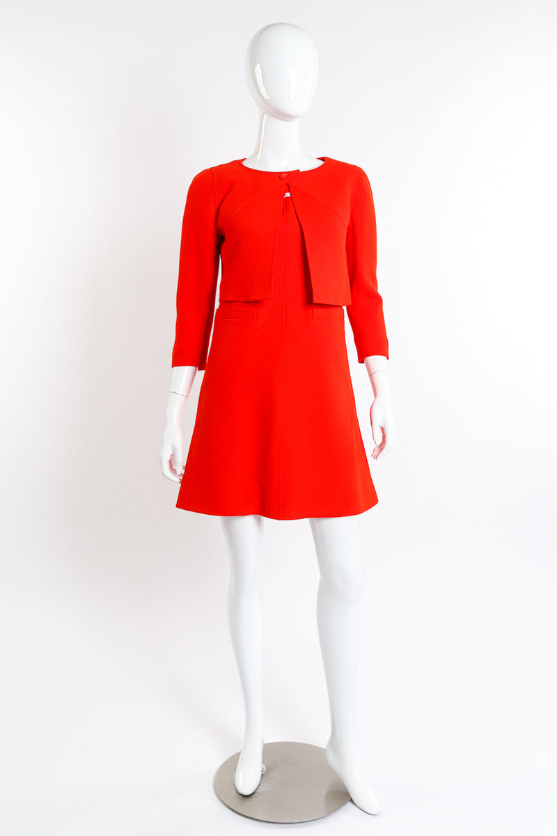 Courréges Mod Wool Jacket and Dress Set front on mannequin @recessla