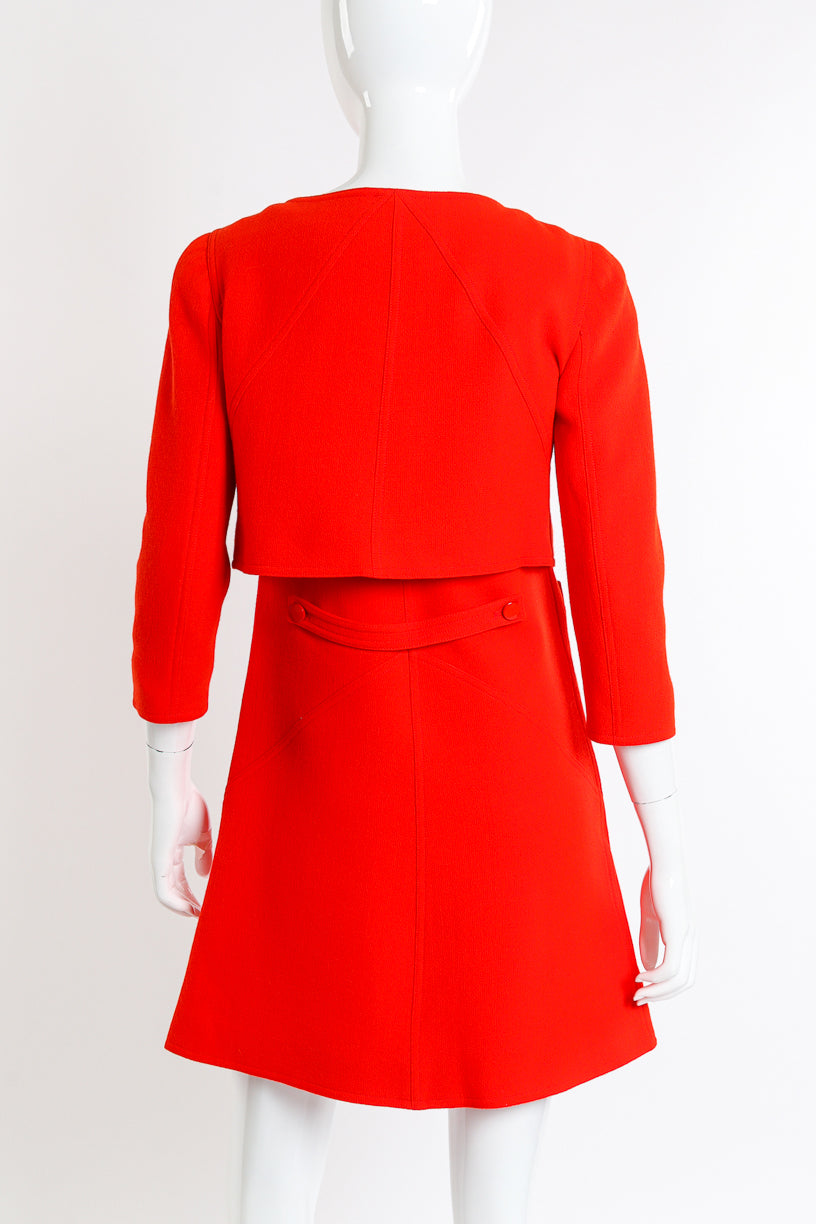Courréges Mod Wool Jacket and Dress Set back on mannequin closeup @recessla