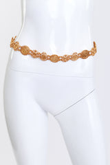 Vintage Oscar de la Renta Roman Coin Link Belt worn @RECESS LA